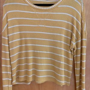 Yellow, striped long sleeve tee
